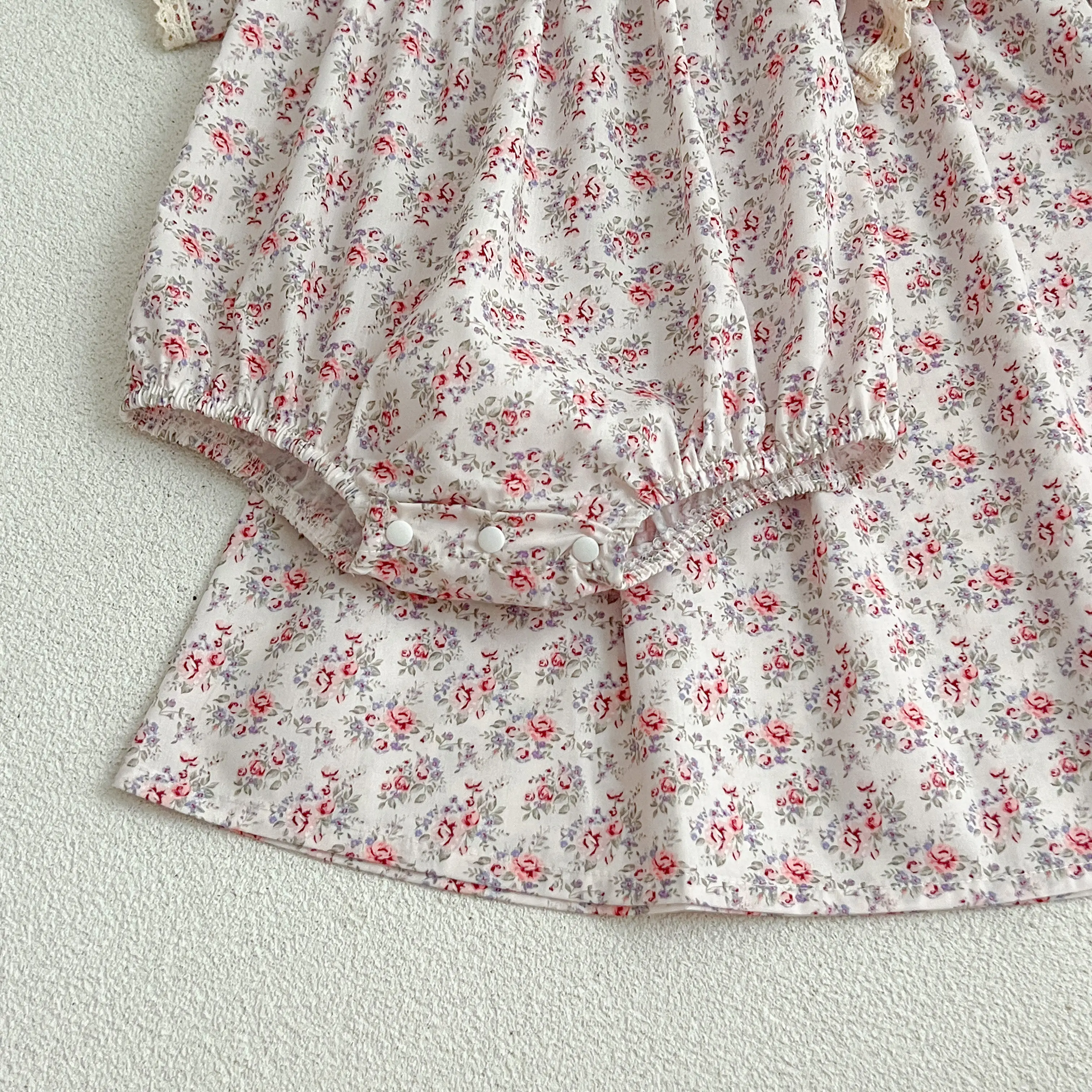 Sister Toddler Baby Girls Flower Lace Dresses Summer Girl Baby Romper Sister Matching Outfit Princess Dress Pink Princess Romper