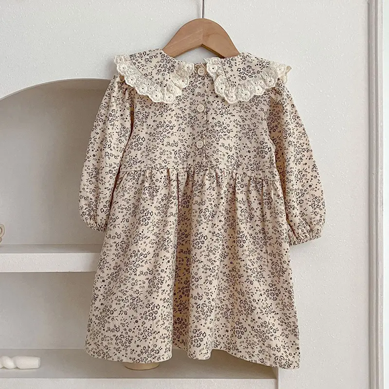 Spring Autumn Kids Baby Girls Long Sleeve Sweet Printing Princess Dress Casual Baby Girls Dress Children Clothes Dress
