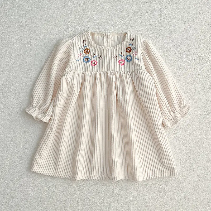 Spring Autumn Kids Baby Girls Long Sleeve Sweet Sisters Embroider Dress Infant Rompers Kids Baby Girls Princess Clothes Rompers