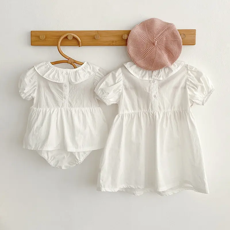 Newborn Baby Girls Romper Dress Fashion White Bait Baby Clothes Cotton Spring Summer Toddler Girls Jumpsuit Outfits Clothing