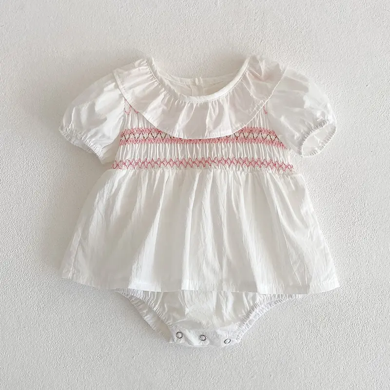 Newborn Baby Girls Romper Dress Fashion White Bait Baby Clothes Cotton Spring Summer Toddler Girls Jumpsuit Outfits Clothing