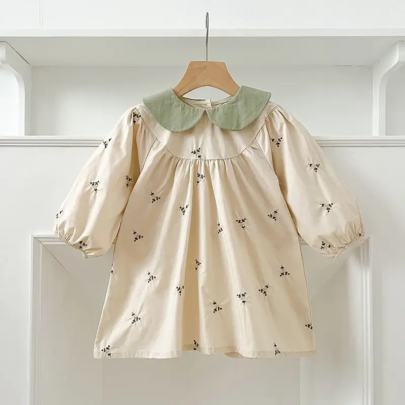 Sisters Clothes Infant Baby Girls Dress Rompers Sisters Dress Kids Baby Girls Embroidered Flowers Princess Dress Clothes Rompers