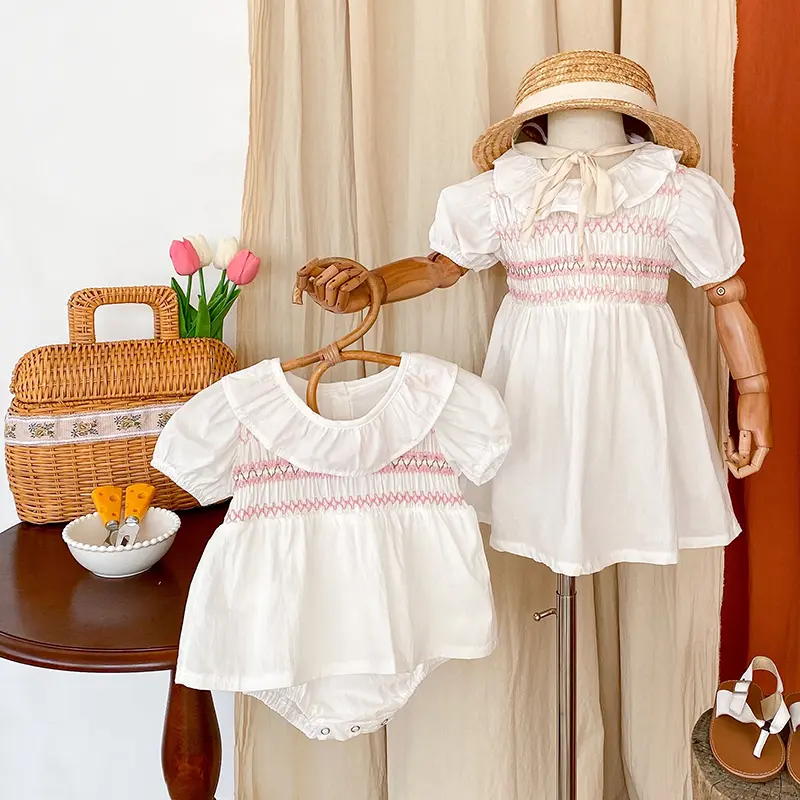 Newborn Baby Girls Romper Dress Fashion White Bait Baby Clothes Cotton Spring Summer Toddler Girls Jumpsuit Outfits Clothing