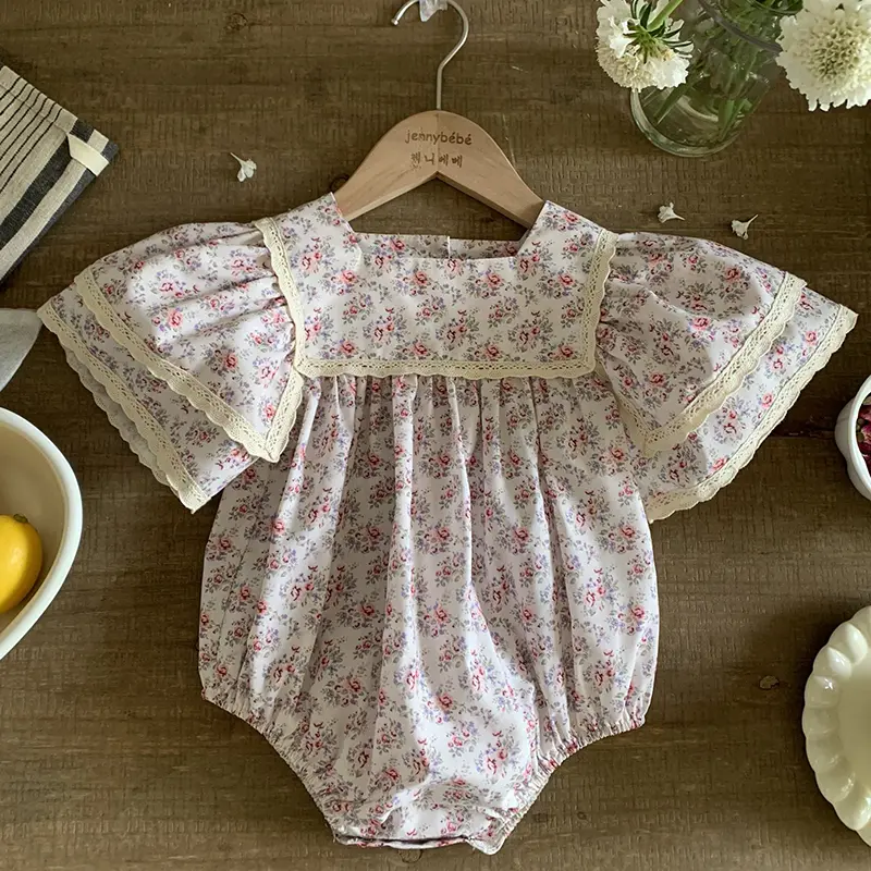 Sister Baby Girls Flower Lace Dresses Summer Girl Baby Romper Sister Matching Outfit Princess Dress Toddler Pink Princess Romper