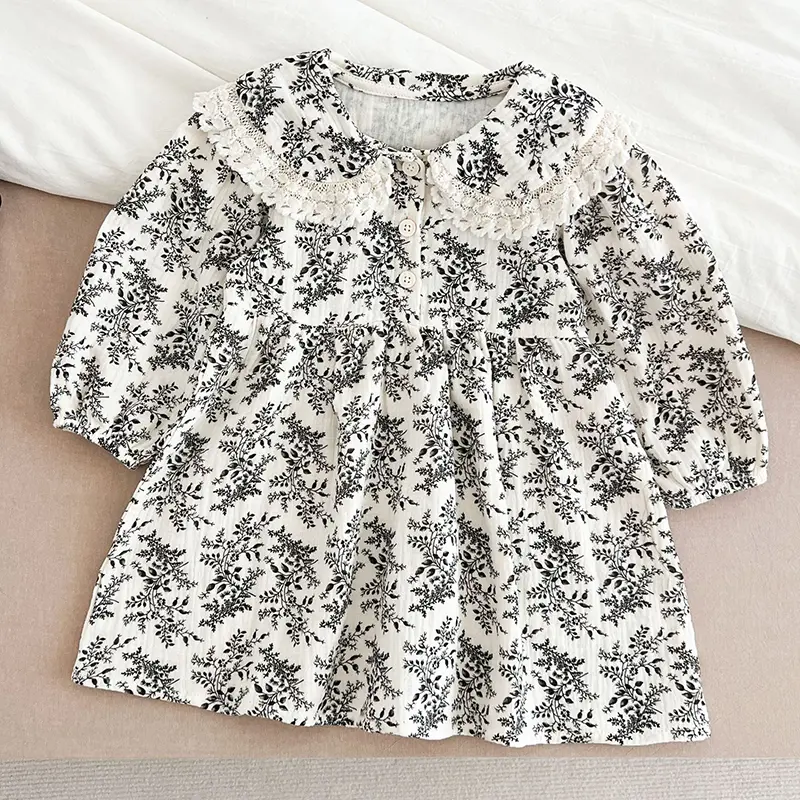 2025 Spring Sister Clothes Kid Princess Dresses Baby Girls Romper Embroider Cotton Lace Princes Dress Sister Baby Girl Clothing