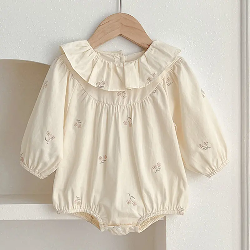 Autumn Kids Baby Girls Long Sleeve Sisters Dress Infant Sweet Kids Baby Girls Flower Embroidery Princess Clothes Rompers