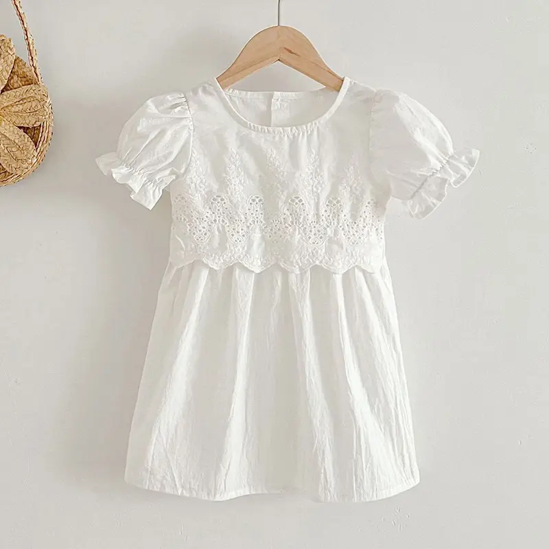 Summer Newborn Baby Girls Sweet Pure Color Jumpsuit Toddler Baby Girls Short Sleeves Kids Princess Dress Girls Sister Clothes