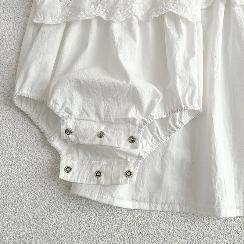 Summer Newborn Baby Girls Sweet Pure Color Jumpsuit Toddler Baby Girls Short Sleeves Kids Princess Dress Girls Sister Clothes