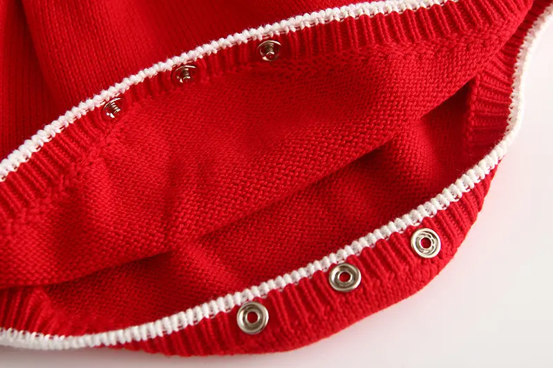 Baby Girls Knitting Romper 2023 Autumn Red Girl Clothes Newborn Baby Girl Clothes Fashion Knitted Romper Overalls Autumn Sweater