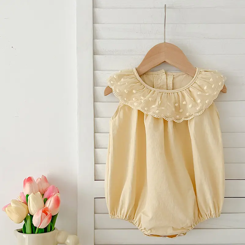 Fashion Sisters Dress Summer Newborn Infant Baby Girls Ruffled Collar Romper Dresses Sister Sleeveless Rompers Kid Baby Clothing