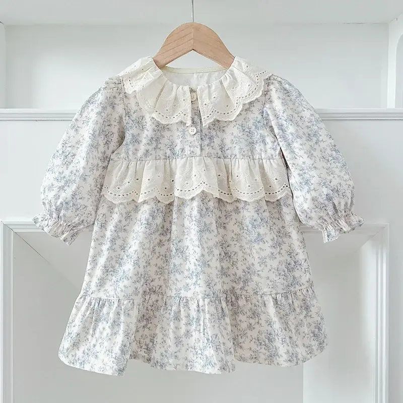 0-6Yrs Spring Baby Girl Princess Dress Children Outfits Sweet Lace Flower Clothes Kids Toddler Girl Dresses Infant Baby Clothes