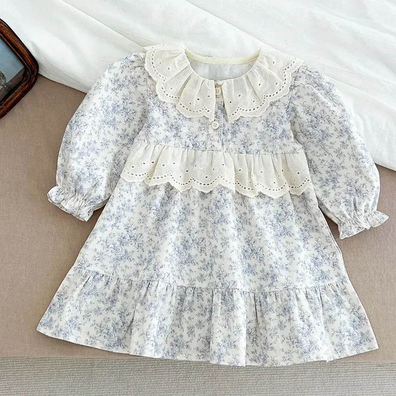 0-6Yrs Spring Baby Girl Princess Dress Children Outfits Sweet Lace Flower Clothes Kids Toddler Girl Dresses Infant Baby Clothes