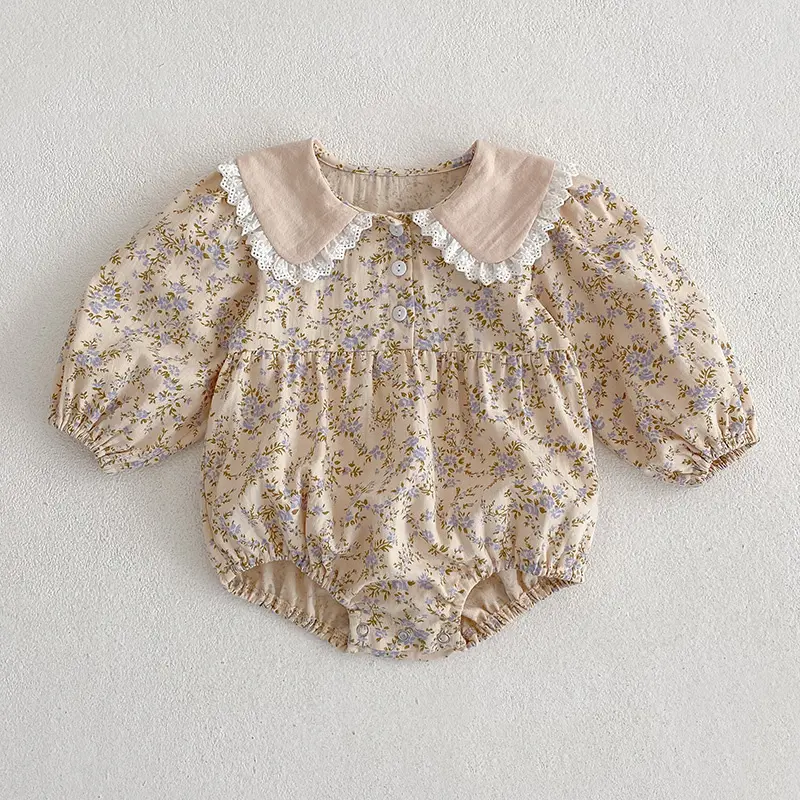 Newborn Kids Baby Girls Long Sleeve Spring Autumn Sweet Printing Princess Rompers Infant Kids Baby Girls Rompers Clothes
