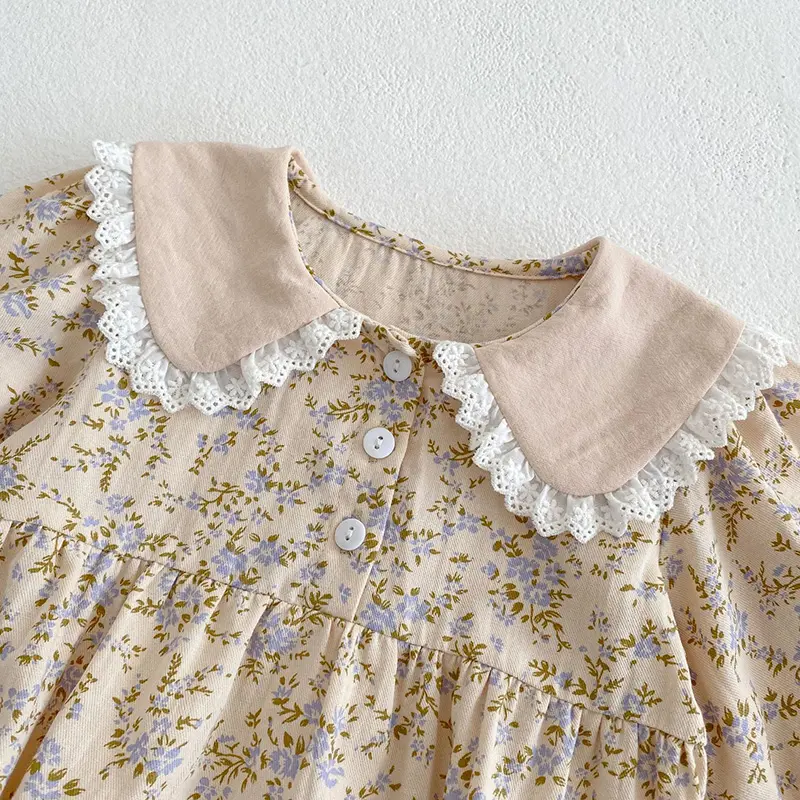 Newborn Kids Baby Girls Long Sleeve Spring Autumn Sweet Printing Princess Rompers Infant Kids Baby Girls Rompers Clothes