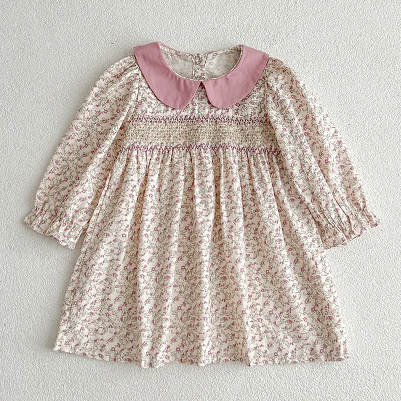 Spring Autumn Kids Baby Girls Long Sleeve Sweet Sisters Printing Dress Infant Rompers Kids Baby Girls Princess Clothes Rompers