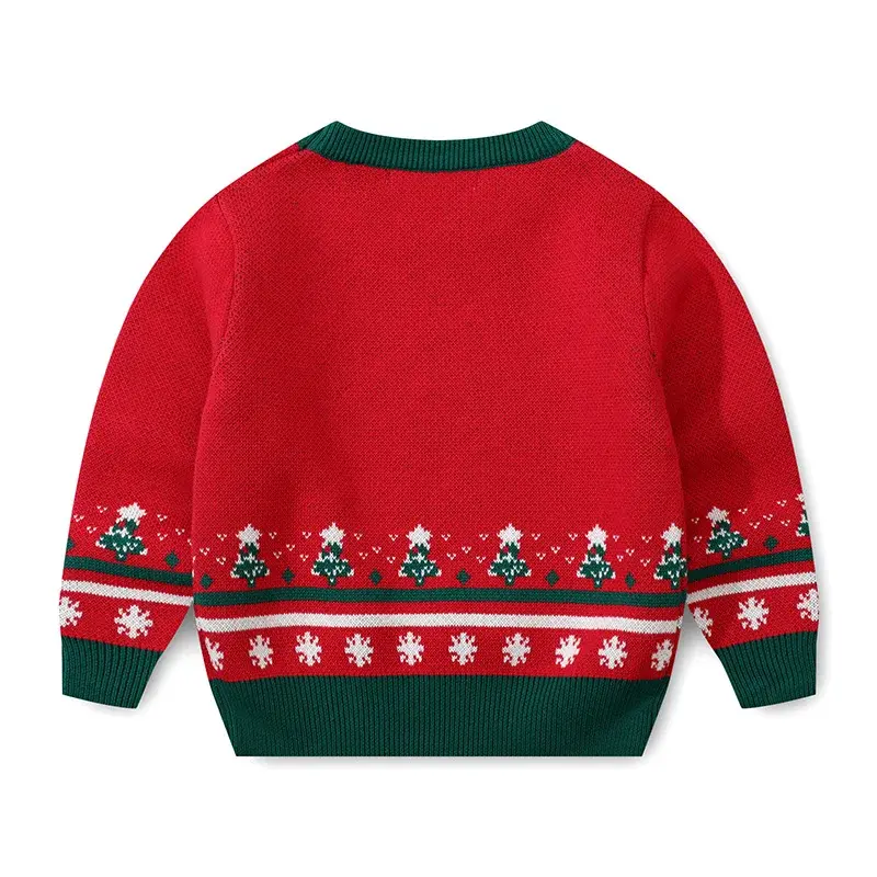 Christmas Boys Girls Sweaters Winter Children Cartoon Santa Claus Knitted Pullover Sweaters Warm Outerwear Kids Casual Clothing