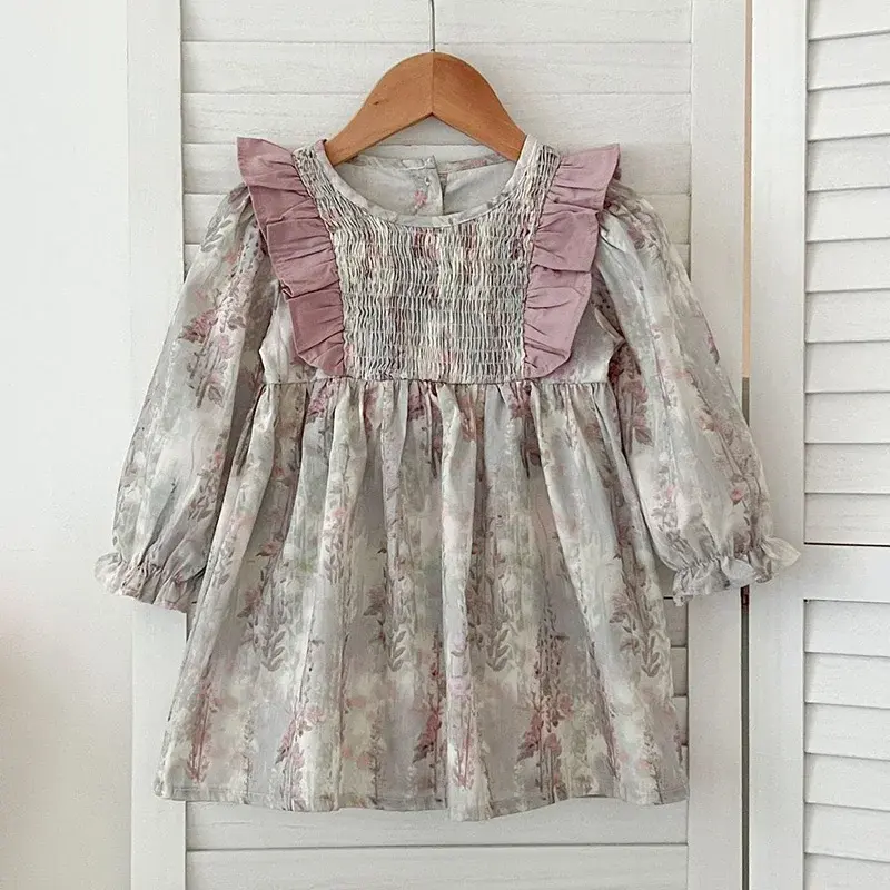 New Baby Girl Princess Dress Children Outfits Sweet Printing Clothes Spring Autumn Kids Toddler Girl Dresses Infant Baby Clothes
