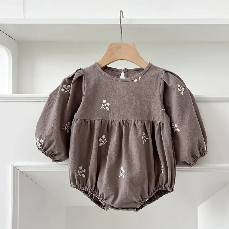 2025 New Family Sister Matching Dress Outfit Baby Girls Clothes Long Sleeve Embroidered Girl Dress Baby Romper Princess Dresses