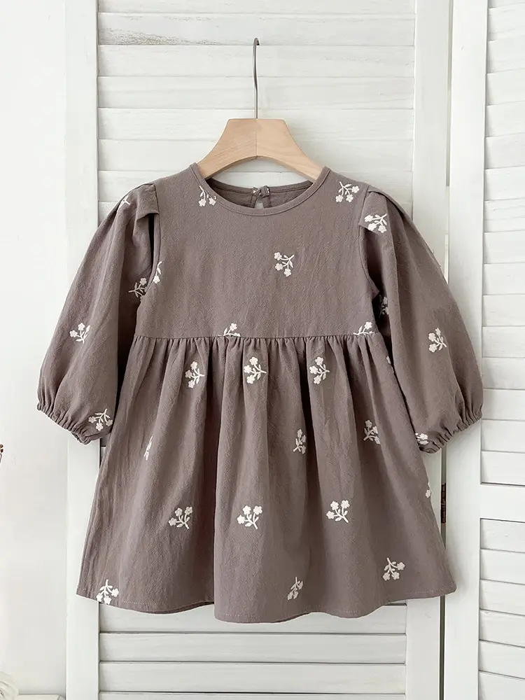 2025 New Family Sister Matching Dress Outfit Baby Girls Clothes Long Sleeve Embroidered Girl Dress Baby Romper Princess Dresses