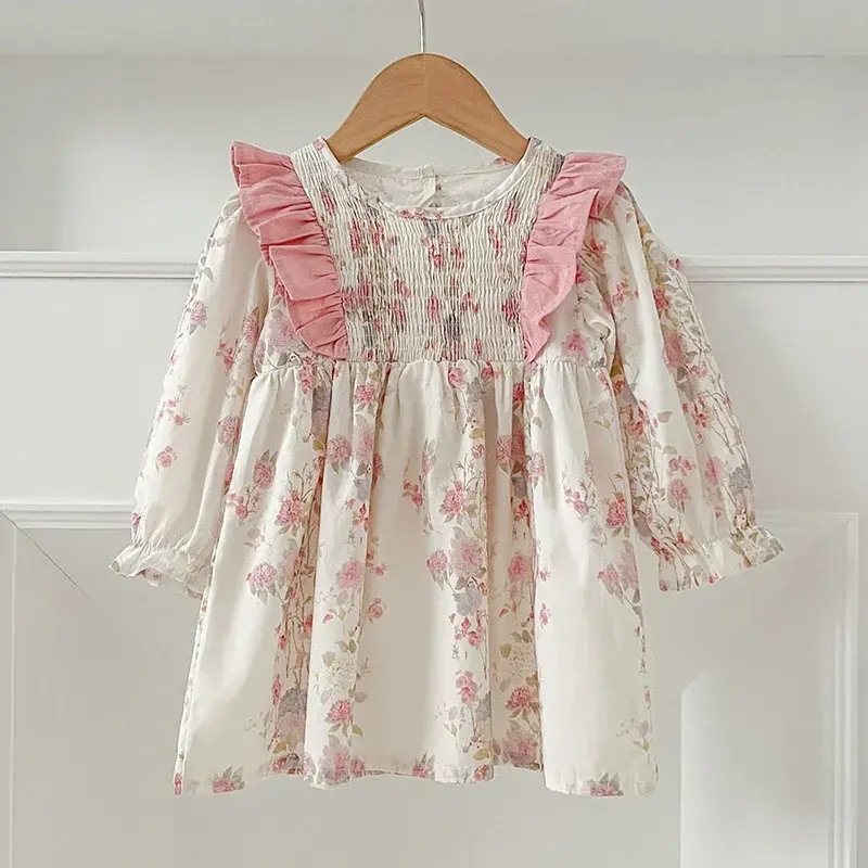 New Baby Girl Princess Dress Children Outfits Sweet Printing Clothes Spring Autumn Kids Toddler Girl Dresses Infant Baby Clothes