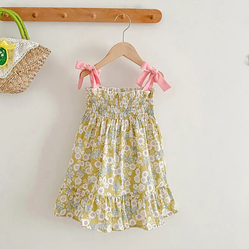 2024 Sister Baby Girl Clothes Girls Dress Summer New Baby Girls Summer Suspender Dresses Sleeveless Sister Flower Princess Dress