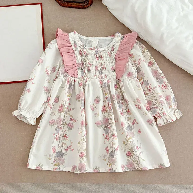 New Baby Girl Princess Dress Children Outfits Sweet Printing Clothes Spring Autumn Kids Toddler Girl Dresses Infant Baby Clothes