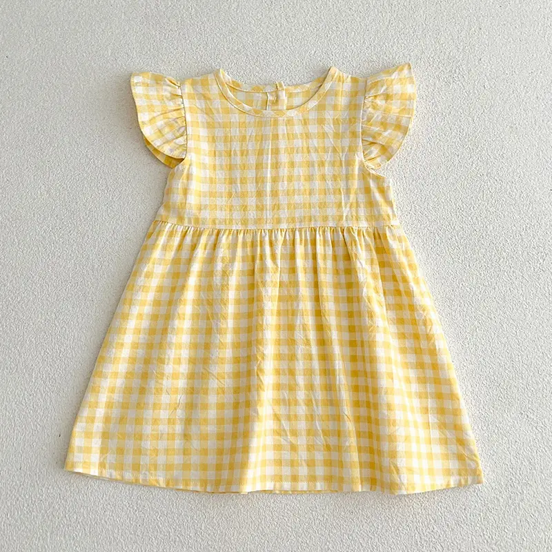 Summer Kids Baby Girls Sleeveless Grid Dress New Kids Baby Girls Sweet Cute Princess Children Clothes Dress