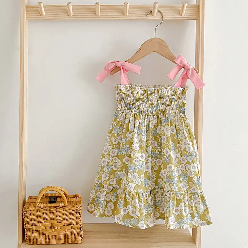 1-6Yrs Baby Girl Dress Children Fashion Dress Summer Cotton Thin Girl Style Slip Dress Children's Floral Dress Toddler Clothing