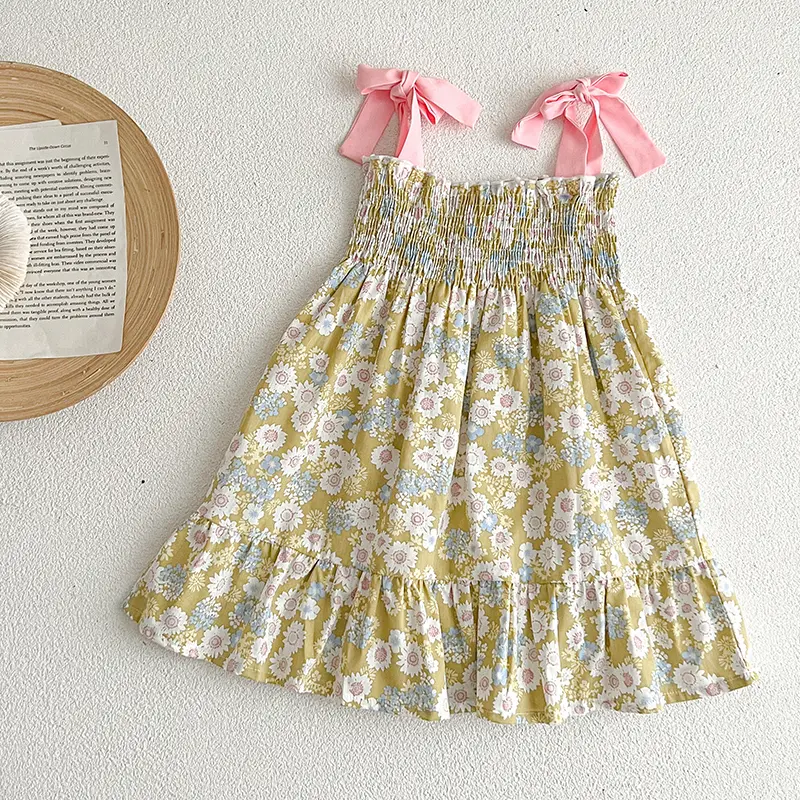 1-6Yrs Baby Girl Dress Children Fashion Dress Summer Cotton Thin Girl Style Slip Dress Children's Floral Dress Toddler Clothing