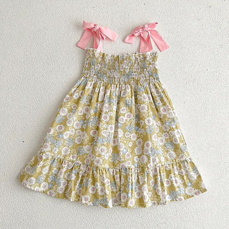1-6Yrs Baby Girl Dress Children Fashion Dress Summer Cotton Thin Girl Style Slip Dress Children's Floral Dress Toddler Clothing