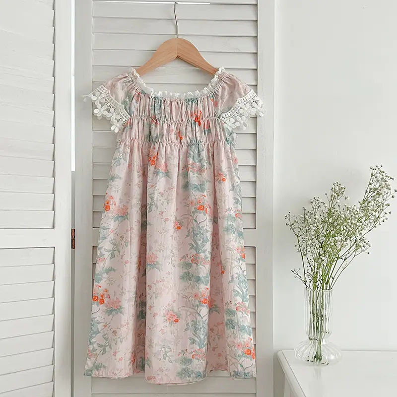 New Toddler Baby Girls Party Dresses Summer Kids Girls Dress Cotton Flower Sleeveless Outwear Lovely Infant Costume Clothes Lace