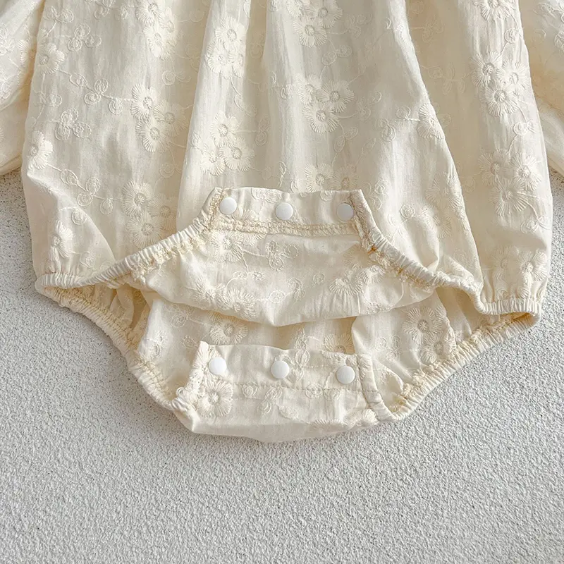 Newborn Kids Baby Girls Long Sleeve Sweet Embroidery Princess Rompers Autumn New Infant Baby Girls Rompers Clothes