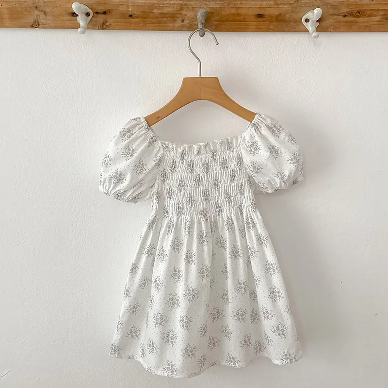 Girls Dress Puff Sleeve Kids Clothes Summer New Cute Printed Princess Dress Toddler Kid Clothes For 2-6Y Children Girl's dress
