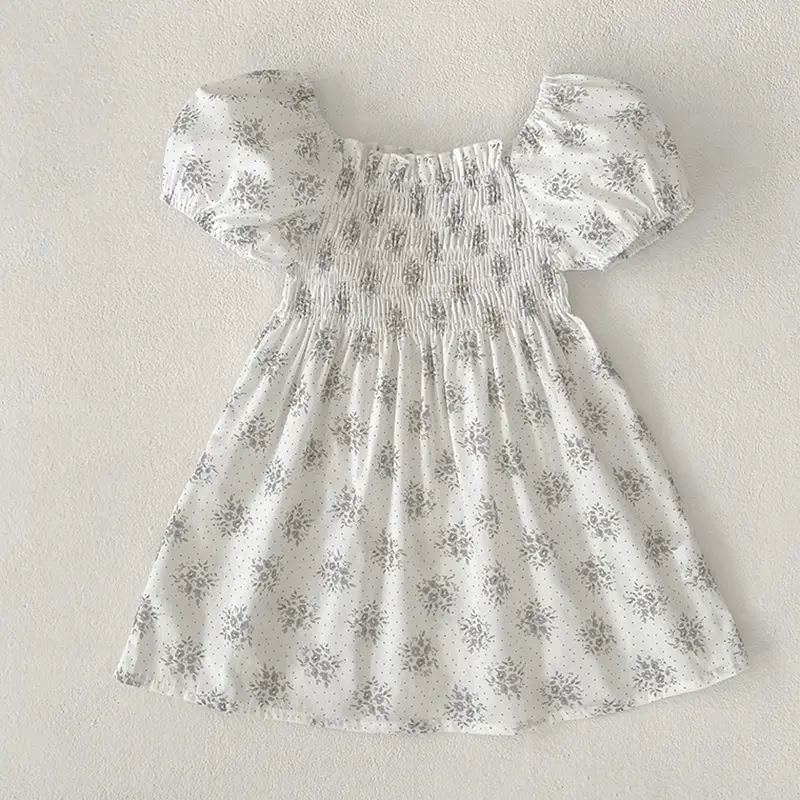 Girls Dress Puff Sleeve Kids Clothes Summer New Cute Printed Princess Dress Toddler Kid Clothes For 2-6Y Children Girl's dress