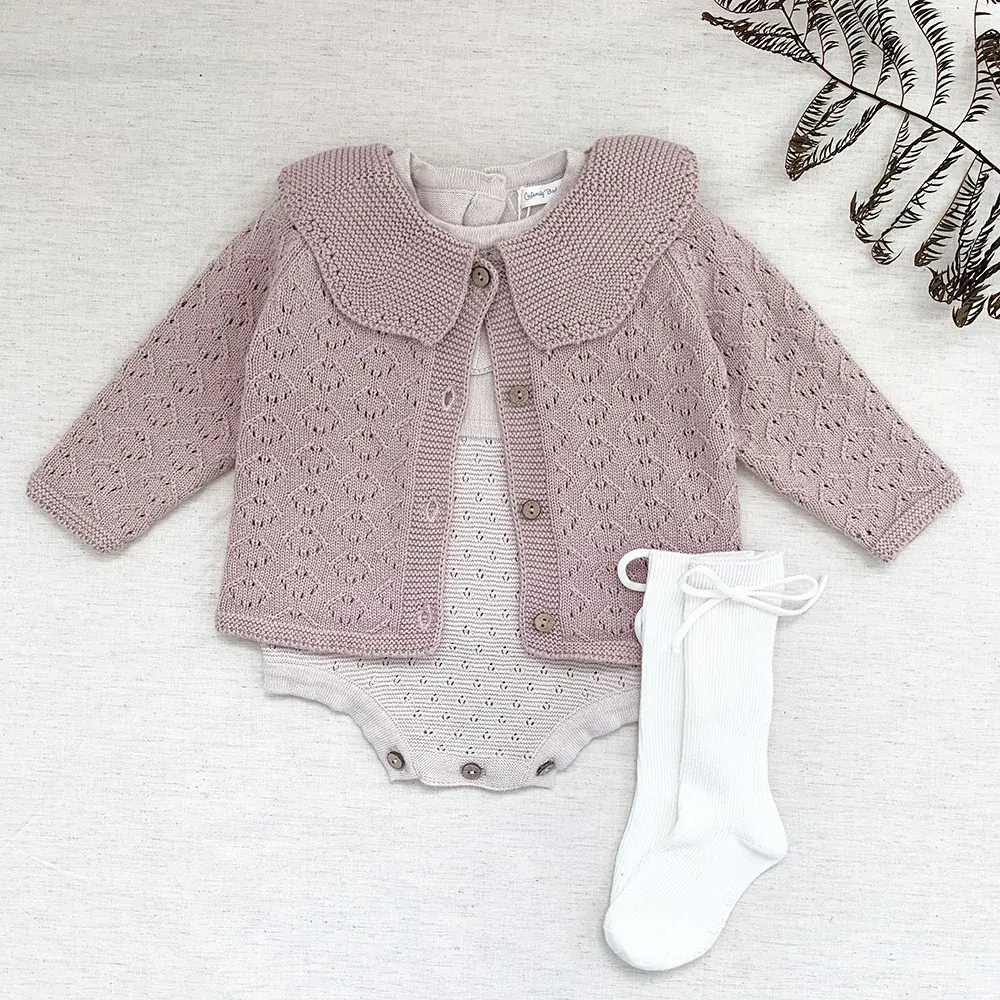 Autumn Baby Bodysuits Newborn Infant Kids Girls Solid Onesie Ruffled Coveralls Winter Long Sleeve Toddler Kids Outfit Clothes