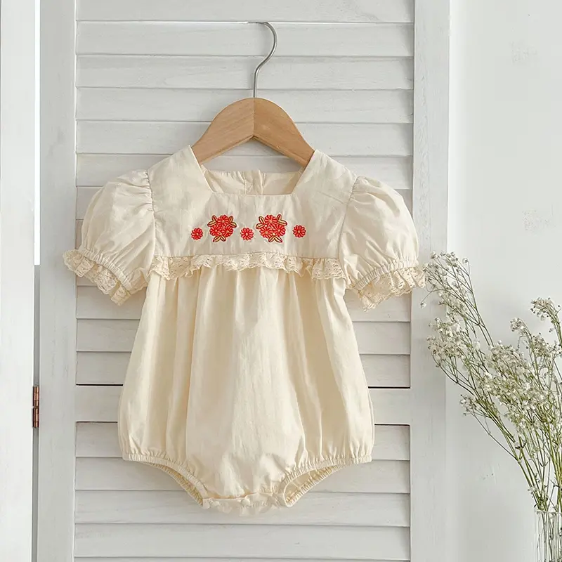 Summer Sisters suit Baby Girls Clothing Sets Baby Bodysuit Top Embroidery Blouse + PP Shorts Infant Newborn Girl Clothes Suit