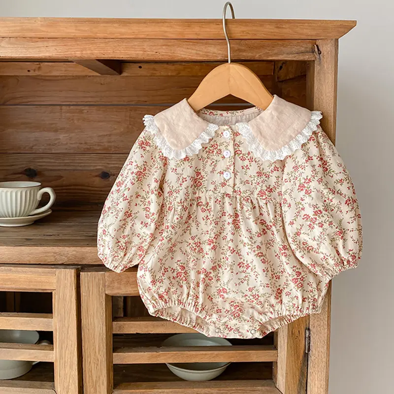 Autumn Baby Girls Rompers Infant Baby Girls Jumpsuits Long Sleeve Clothes Spring Flower Princess Rompers Newborn Kids Clothes