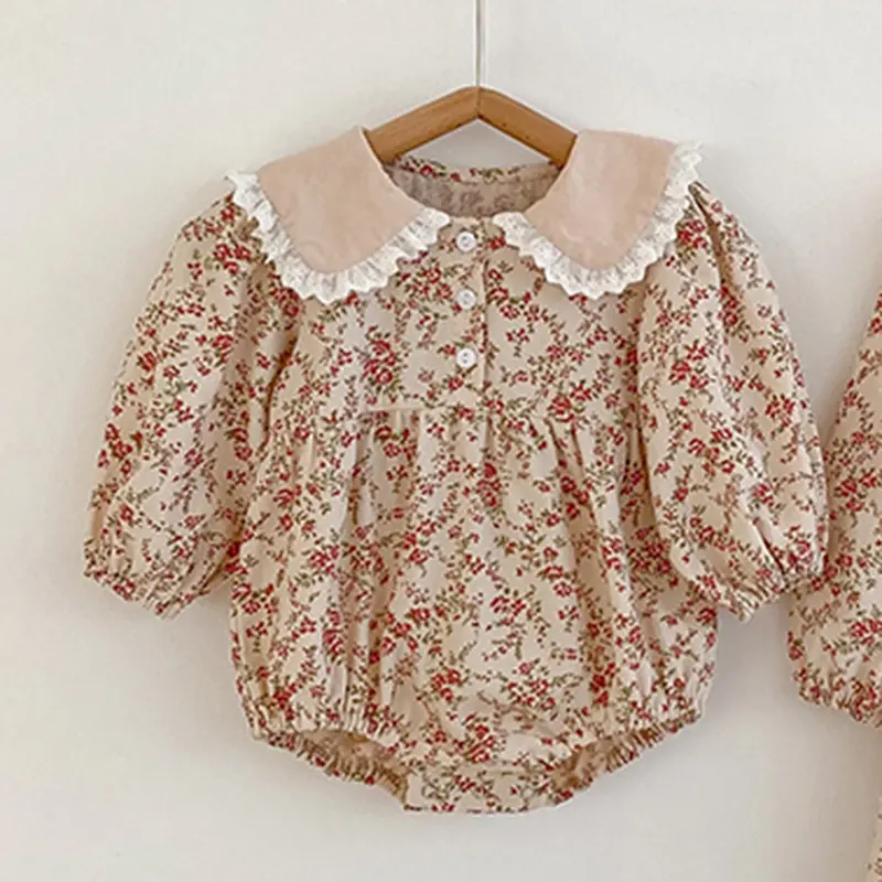 Autumn Baby Girls Rompers Infant Baby Girls Jumpsuits Long Sleeve Clothes Spring Flower Princess Rompers Newborn Kids Clothes