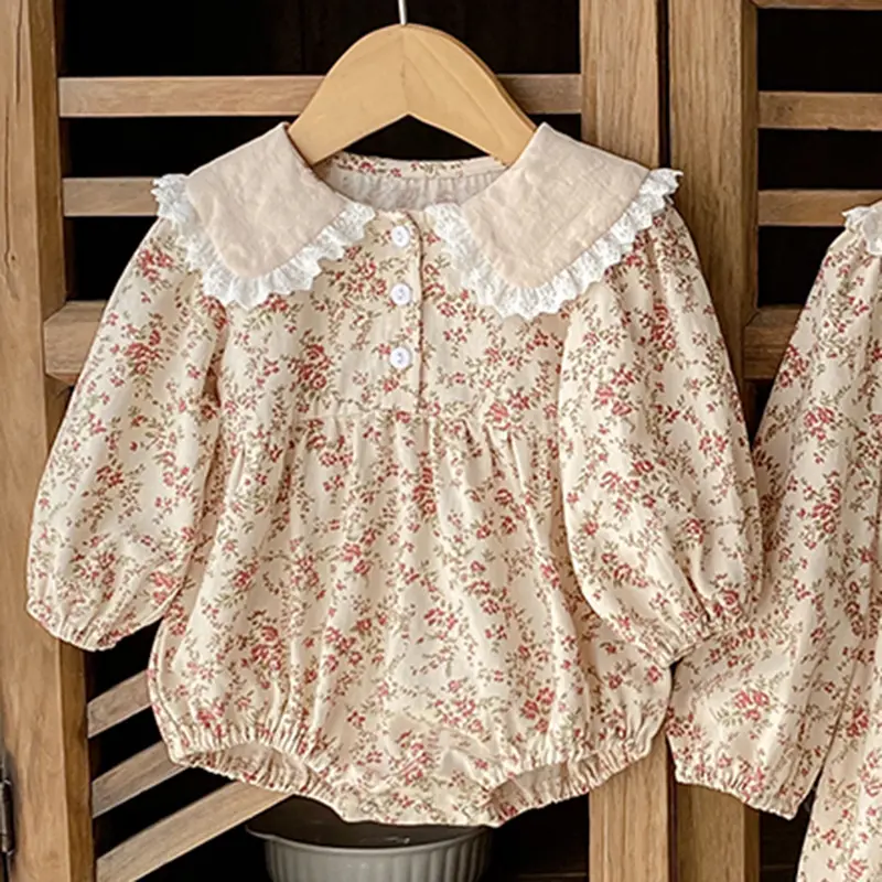 Autumn Baby Girls Rompers Infant Baby Girls Jumpsuits Long Sleeve Clothes Spring Flower Princess Rompers Newborn Kids Clothes