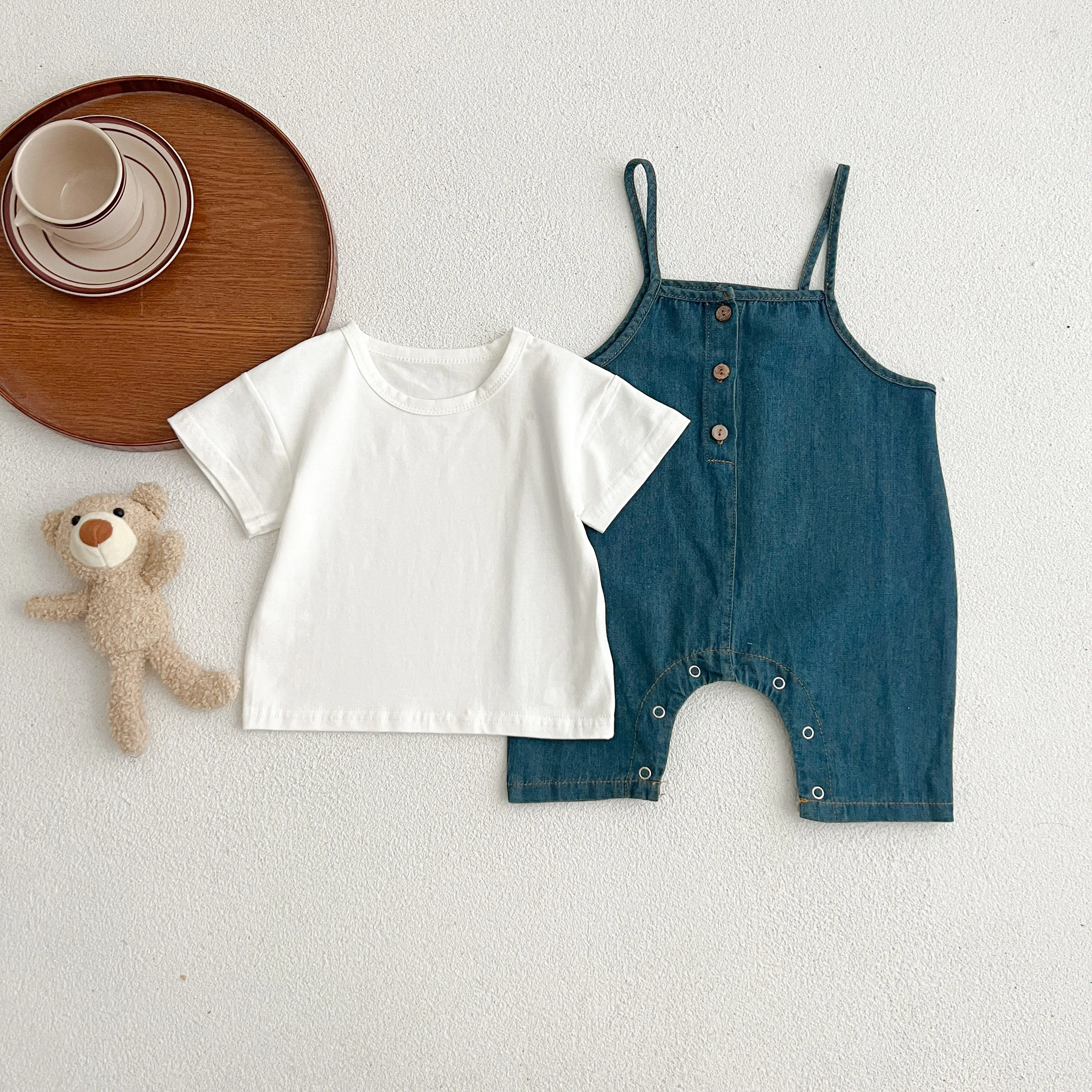 Summer Baby Boy Girl Romper Denim Baby Boy Girl Romper Cowboy Sleeveless Jumpsuit Toddler Blue Boy Casual Costume Baby Romper