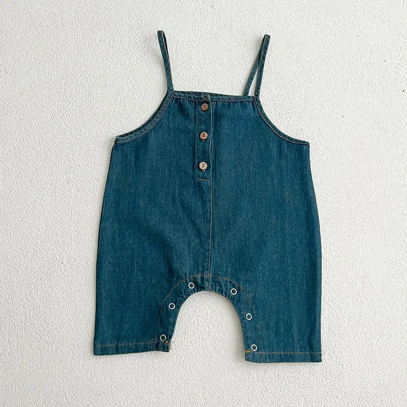 Summer Baby Boy Girl Romper Denim Baby Boy Girl Romper Cowboy Sleeveless Jumpsuit Toddler Blue Boy Casual Costume Baby Romper