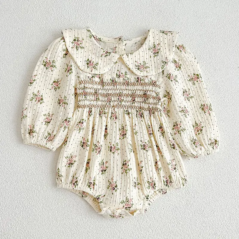 Autumn Newborn Kids Baby Girls Long Sleeve Sweet Print Princess Rompers New Infant Kids Baby Girls Rompers Clothes