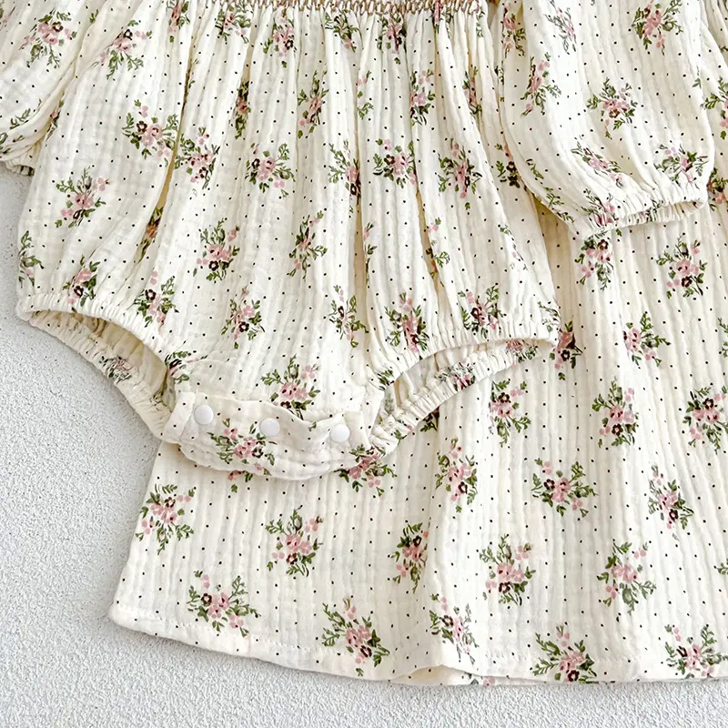 Autumn Newborn Kids Baby Girls Long Sleeve Sweet Print Princess Rompers New Infant Kids Baby Girls Rompers Clothes