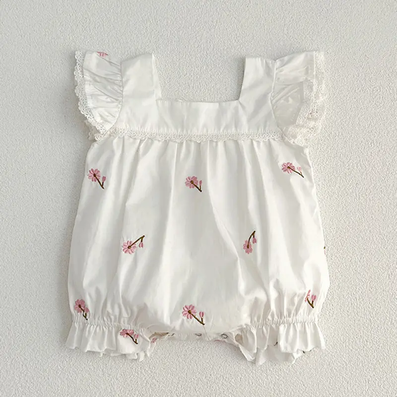 Summer Newborn Kids Baby Girls Rompers New Infant Kids Baby Girls Sleeveless Embroider Rompers Clothes