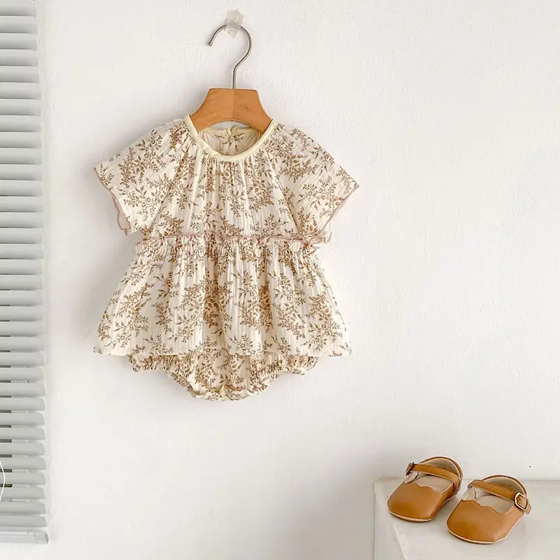 0-24M Baby Girls Clothing New Summer Clothing Toddler Baby Girls Jumpsuit Fashion Flowers Cotton Infant Baby Girls Bodysuits
