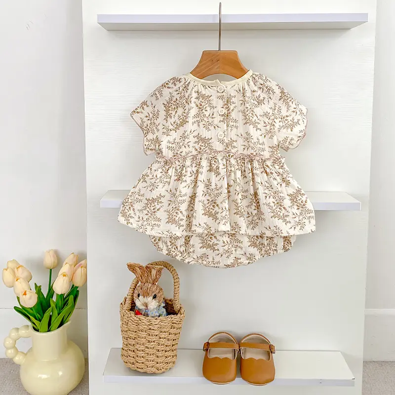 0-24M Baby Girls Clothing New Summer Clothing Toddler Baby Girls Jumpsuit Fashion Flowers Cotton Infant Baby Girls Bodysuits