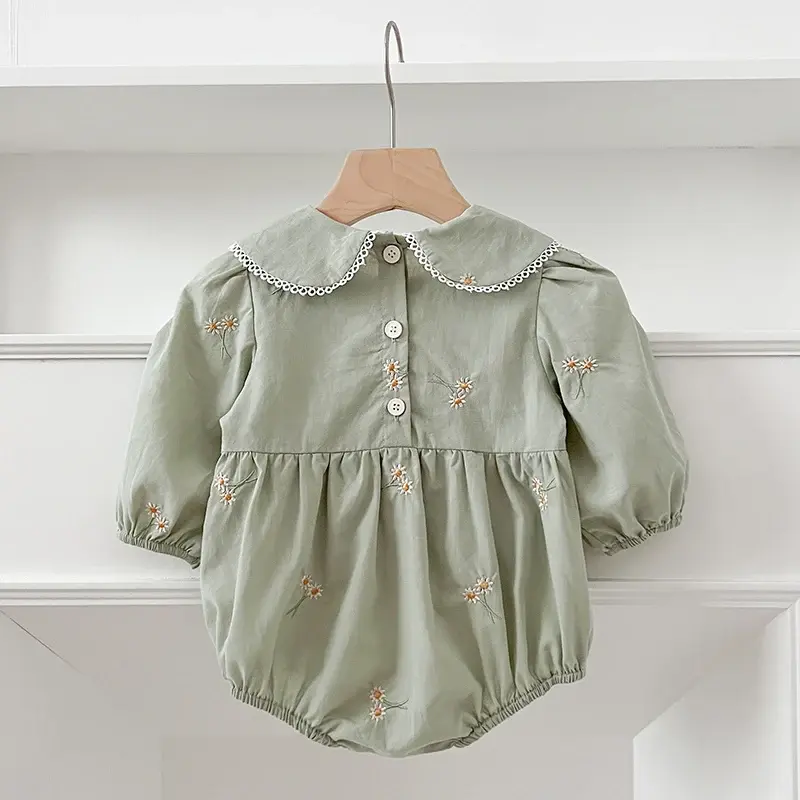 Autumn Newborn Girls Romper Baby Clothes Baby Embroidered Flowers Romper Long Sleeve Jumpsuit Climb Clothes Baby Cotton Clothing