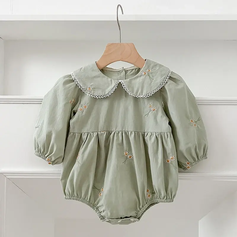 Autumn Newborn Girls Romper Baby Clothes Baby Embroidered Flowers Romper Long Sleeve Jumpsuit Climb Clothes Baby Cotton Clothing