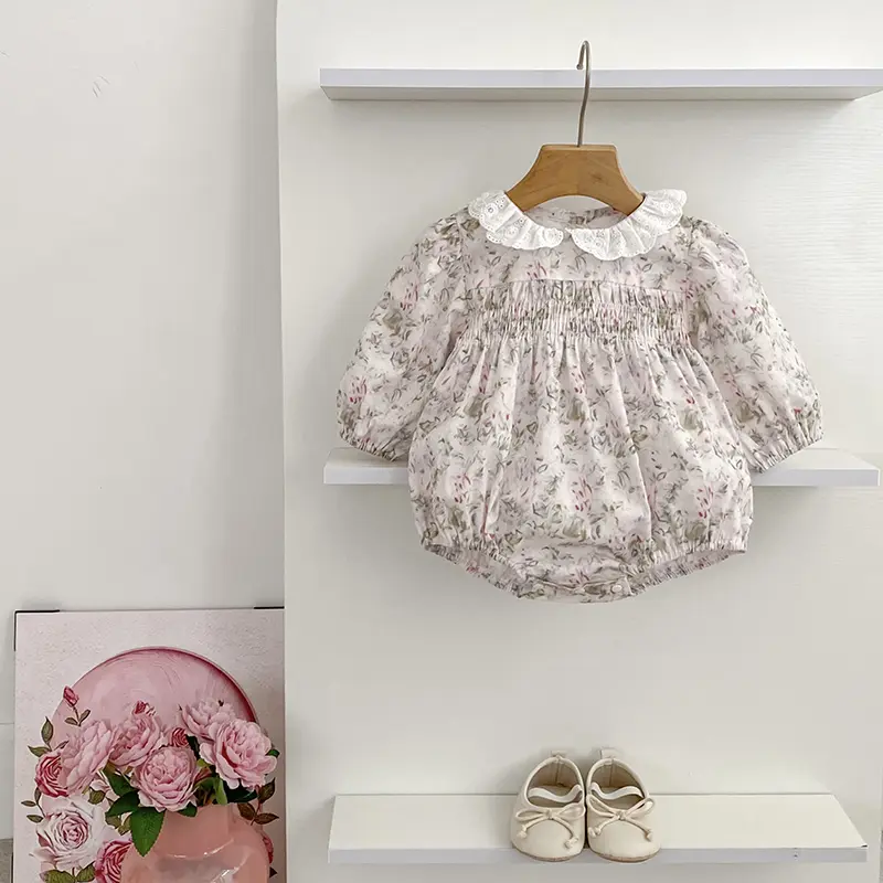 Baby Clothes Baby Girl Corduroy Romper Long Sleeve Clothing Romper Newborn Cotton Floral Girls Bodysuit Infant One Piece Clothes