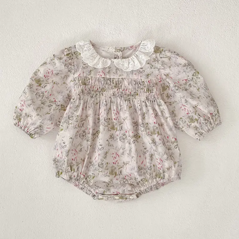 Baby Clothes Baby Girl Corduroy Romper Long Sleeve Clothing Romper Newborn Cotton Floral Girls Bodysuit Infant One Piece Clothes